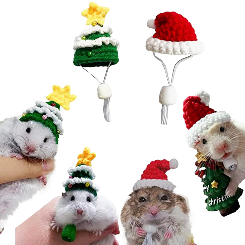 Santa Hat Plush - Тканая вручную Рождественская шапка для домашних