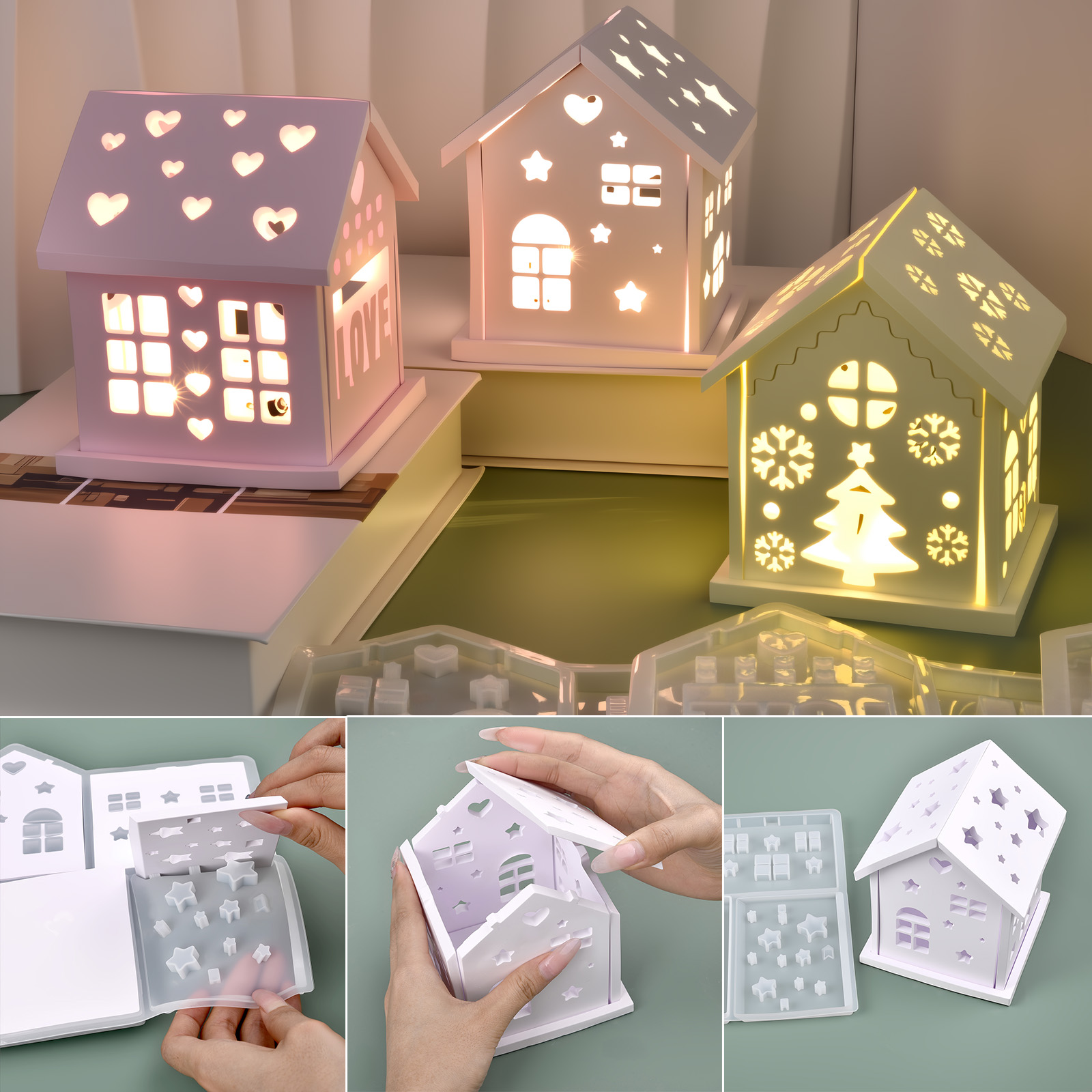 Holiday Candle Set - 3D силиконовая форма для дома, сделай