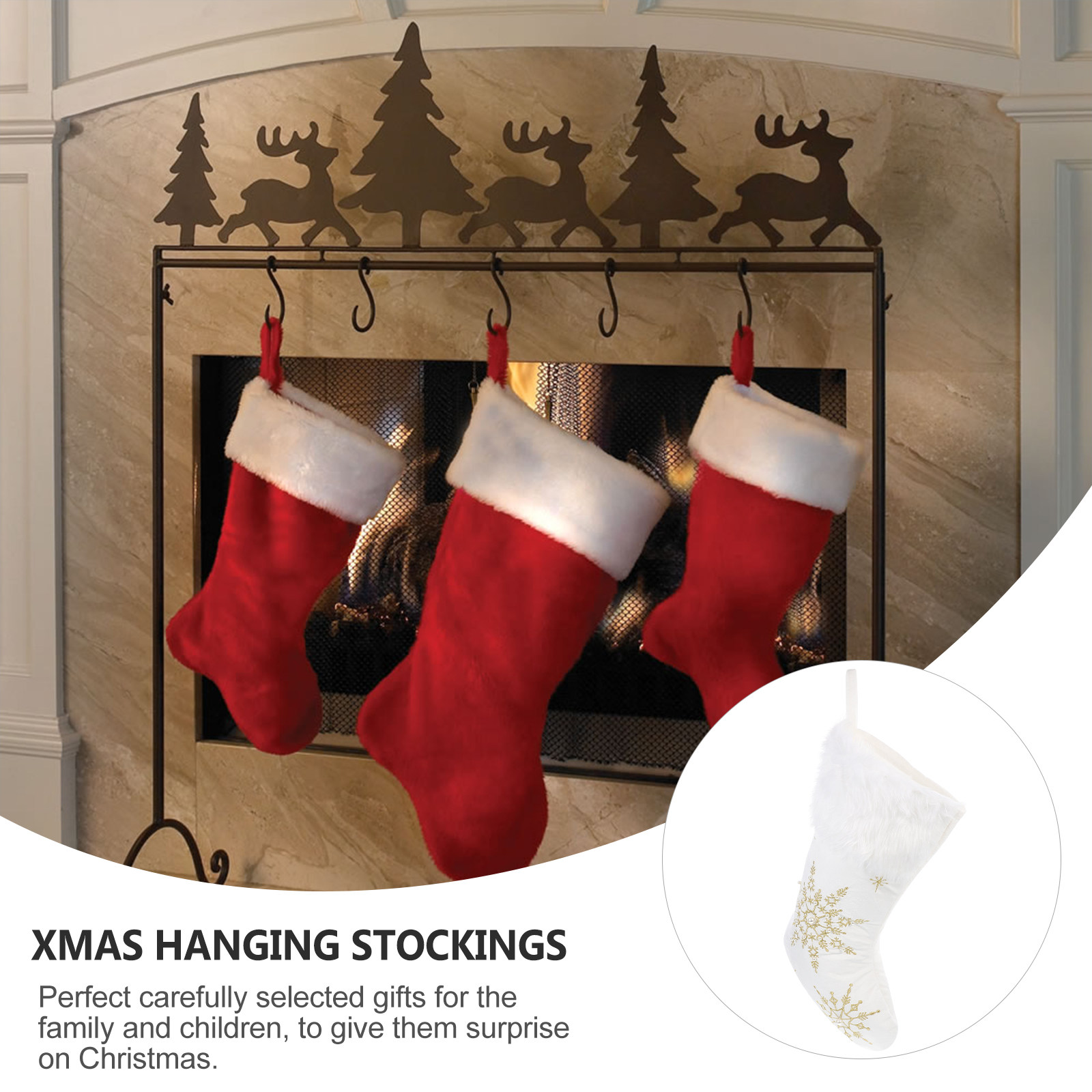 Christmas Stocking Hanging - 1 шт. рождественский декоративный носок-подвеска для