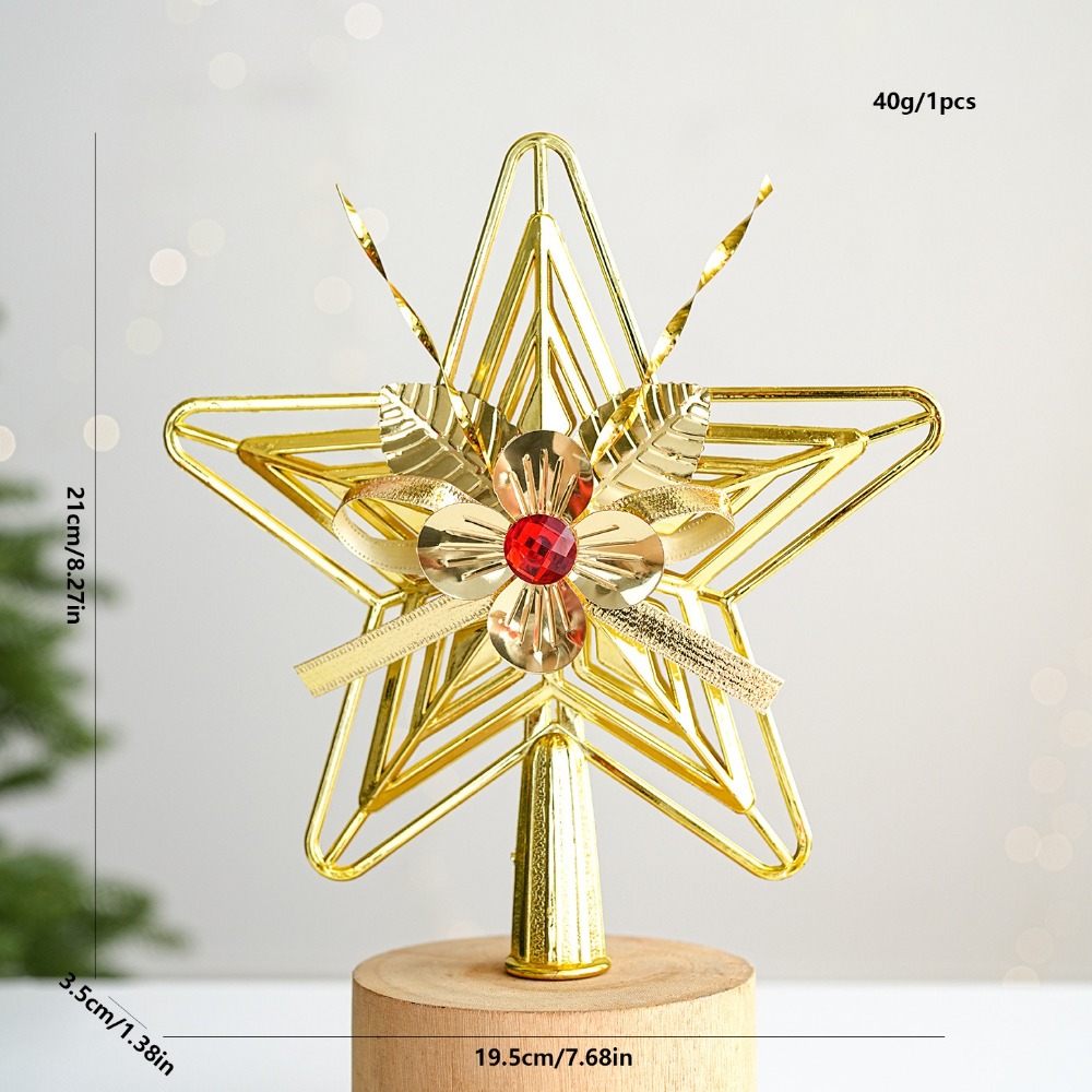 Star Tree Topper - Пластиковая звезда-украшение с глянцевой поверхностью, блестящим