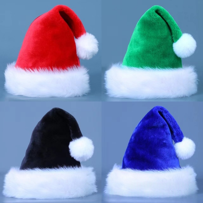 Santa Hat Plush - Плюшевая шапка Санты (1 шт.), бархатная