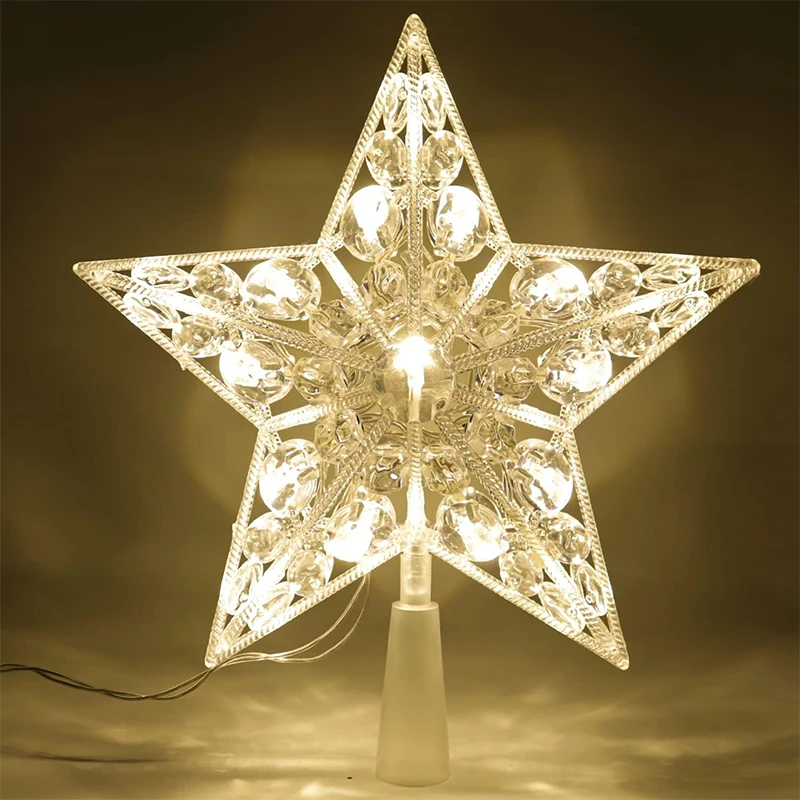Star Tree Topper - 15 см рождественские украшения светящийся топпер