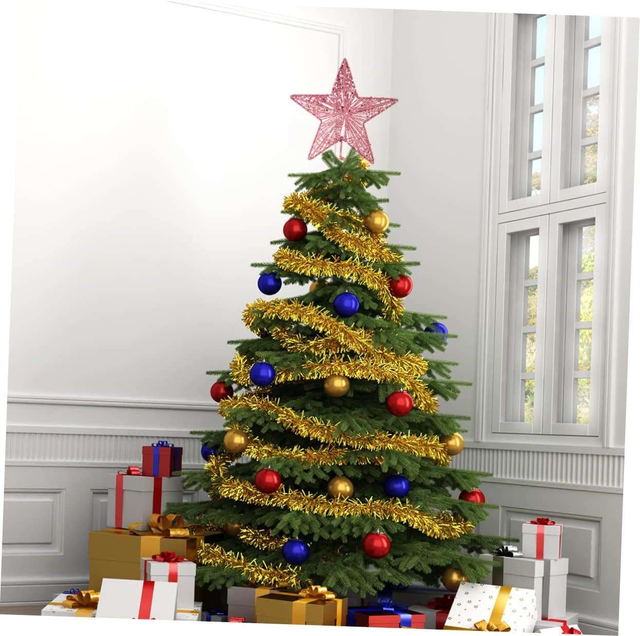 Рождественский розовый пятиуго – обзор и цена Star Tree Topper