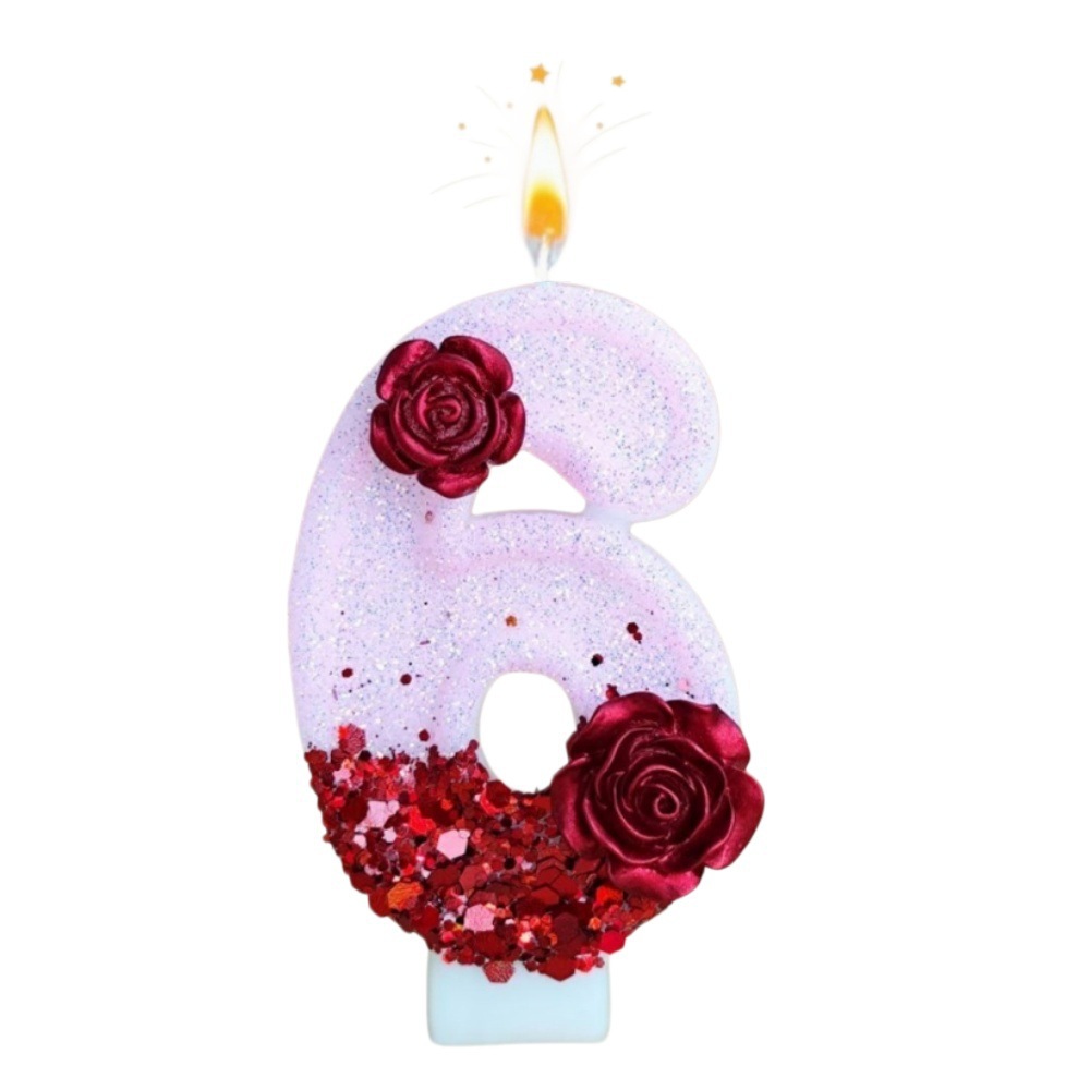 Свеча-цифра 3D с розовым глитт – обзор и цена Holiday Candle Set