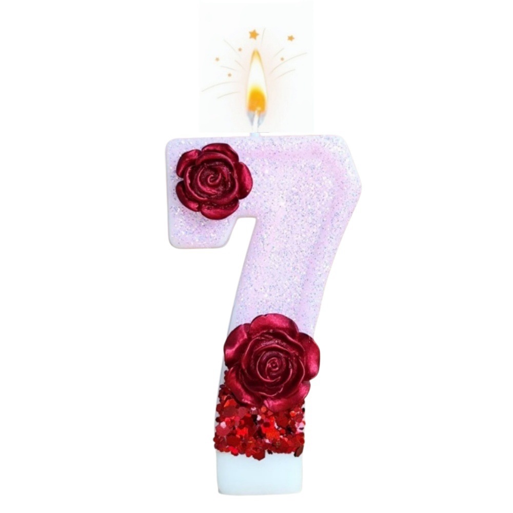 Свеча-цифра 3D с розовым глитт – обзор и цена Holiday Candle Set